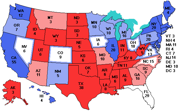 Electoral college map