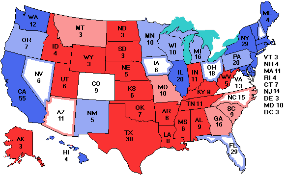 Electoral college map