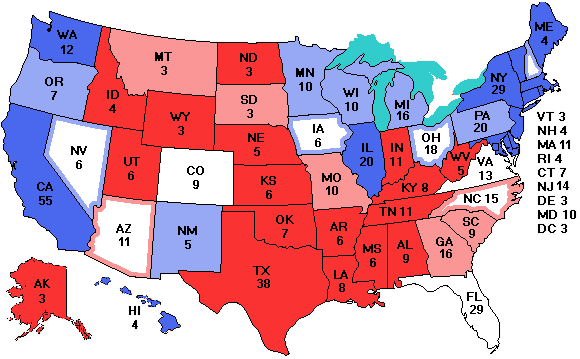 Electoral college map