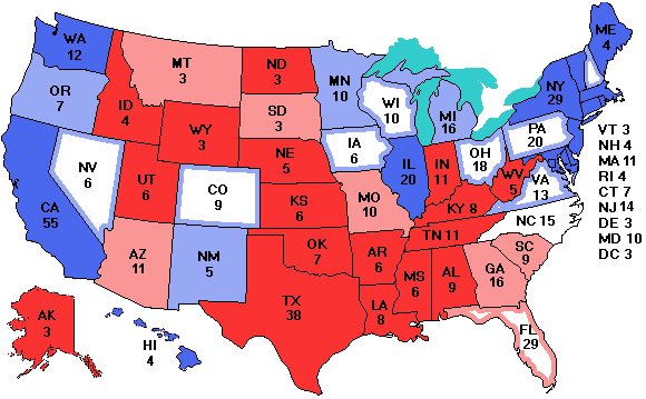 Electoral college map