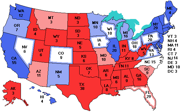 Electoral college map