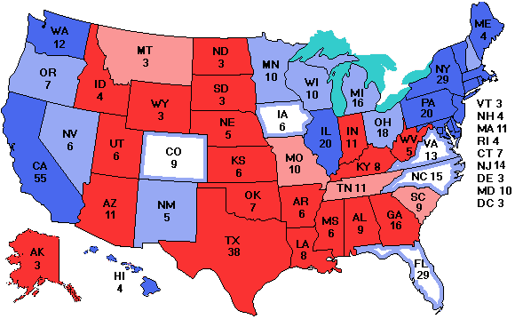 Electoral college map