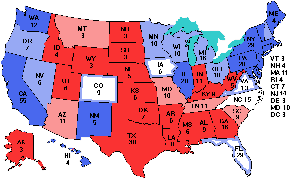 Electoral college map