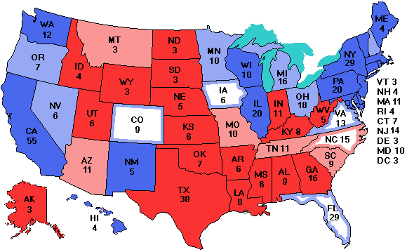 Electoral college map