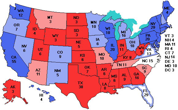 Electoral college map