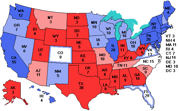 Electoral college map