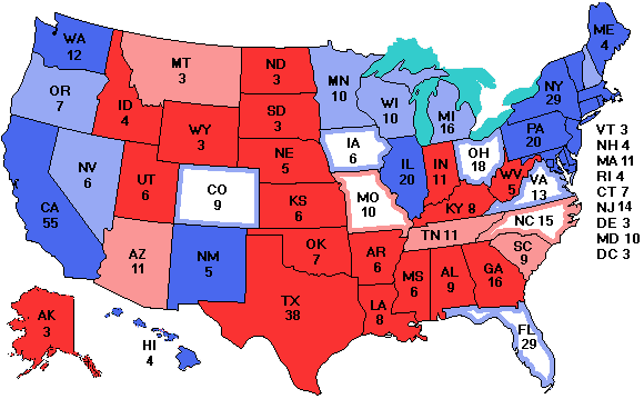 Electoral college map