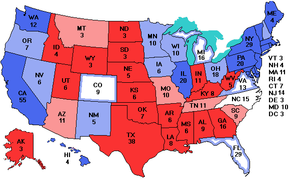 Electoral college map