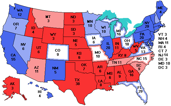 Electoral college map