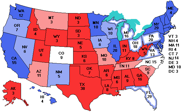 Electoral college map