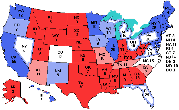 Electoral college map