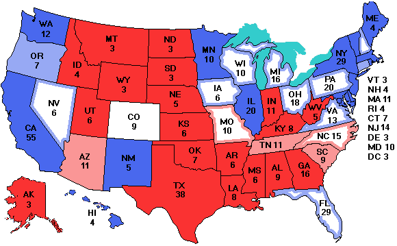 Electoral college map