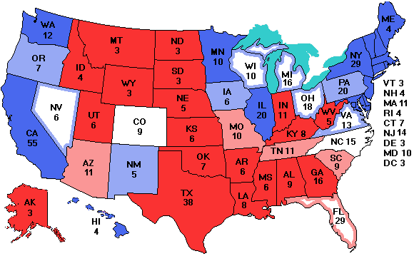 Electoral college map