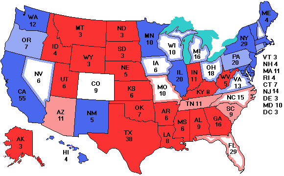 Electoral college map