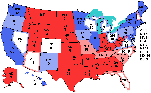 Electoral college map