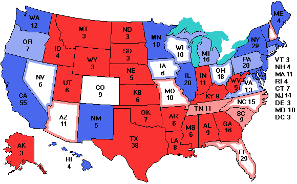 Electoral college map