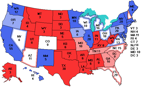 Electoral college map