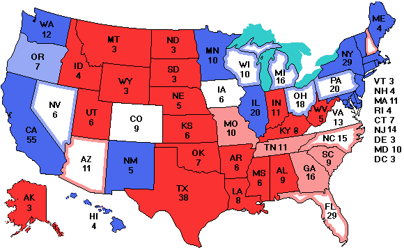 Electoral college map