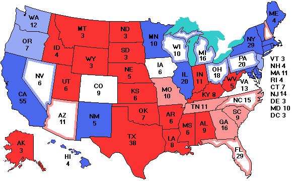 Electoral college map