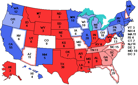 Electoral college map