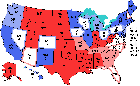 Electoral college map