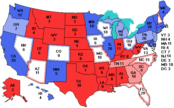 Electoral college map