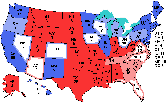 Electoral college map