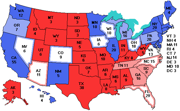 Electoral college map