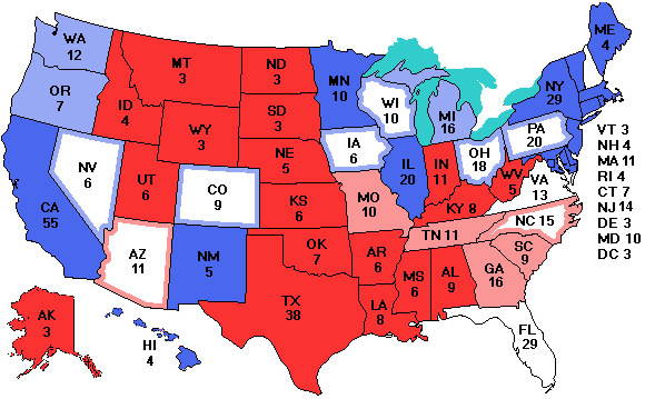 Electoral college map