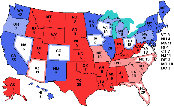 Electoral college map