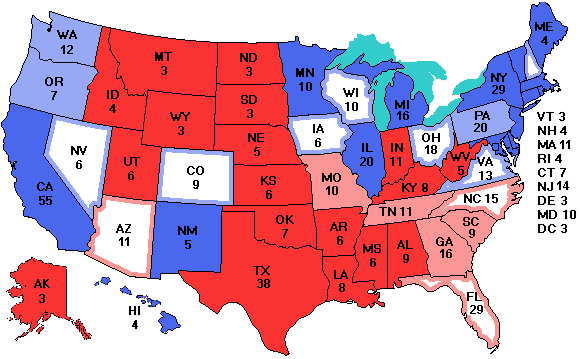 Electoral college map