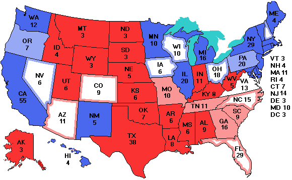 Electoral college map