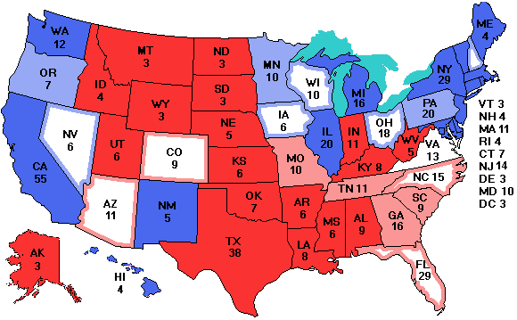 Electoral college map