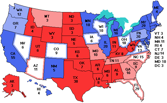 Electoral college map