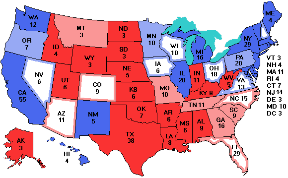 Electoral college map