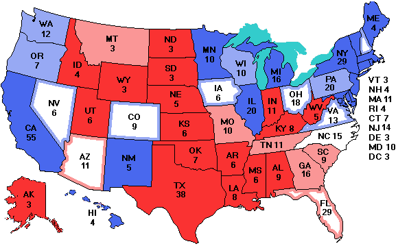 Electoral college map