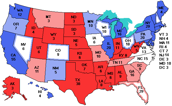 Electoral college map