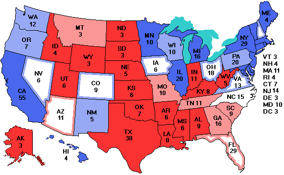 Electoral college map