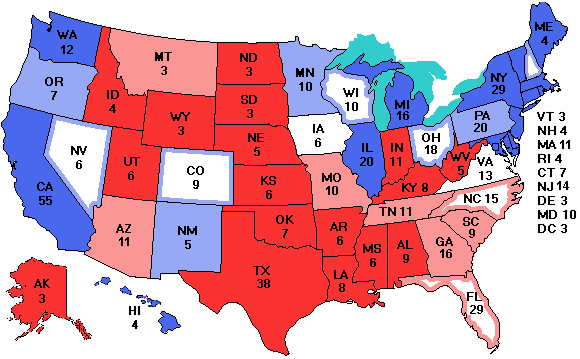 Electoral college map