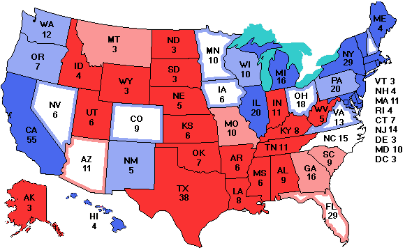 Electoral college map