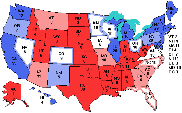 Electoral college map