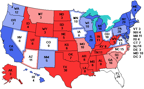 Electoral college map