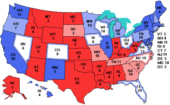 Electoral college map