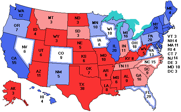 Electoral college map