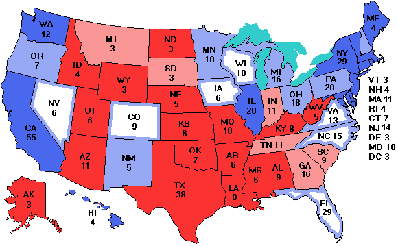 Electoral college map