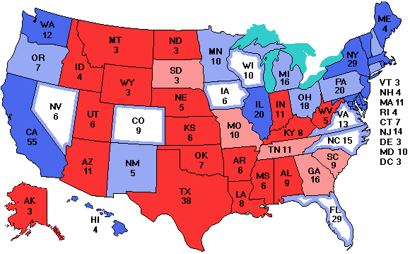 Electoral college map