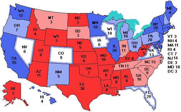 Electoral college map