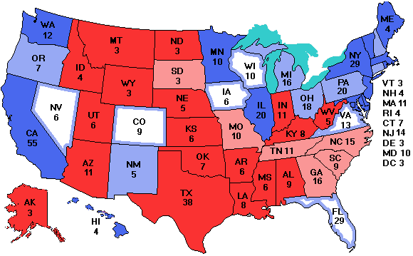 Electoral college map