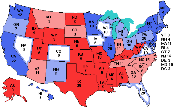 Electoral college map