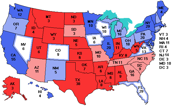 Electoral college map